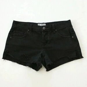 Free People Black Cut Off Denim Jean Shorts W 26